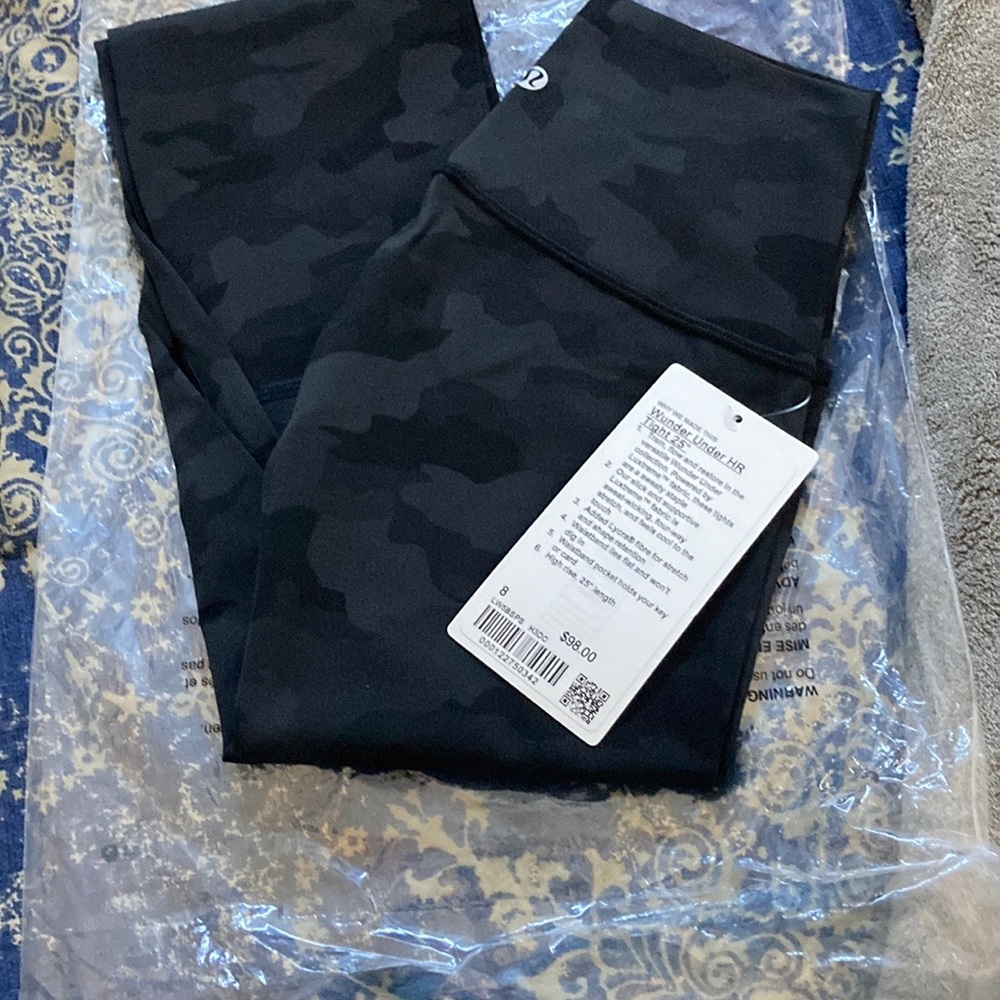 Lululemon Wunder Under Deep Coal Camo sz 8